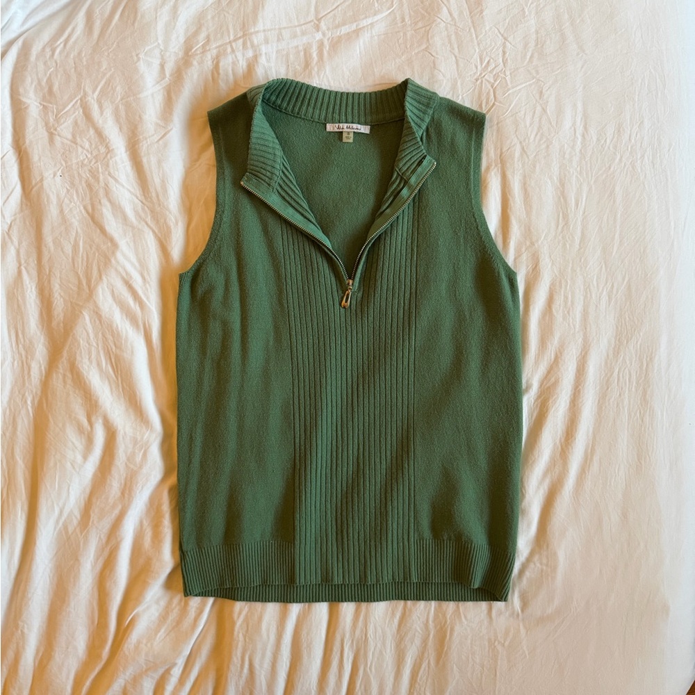 Vila Milano Sleeveless knit quarter zip top